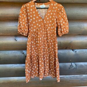 FRNCH | Brown Floral Mini Dress